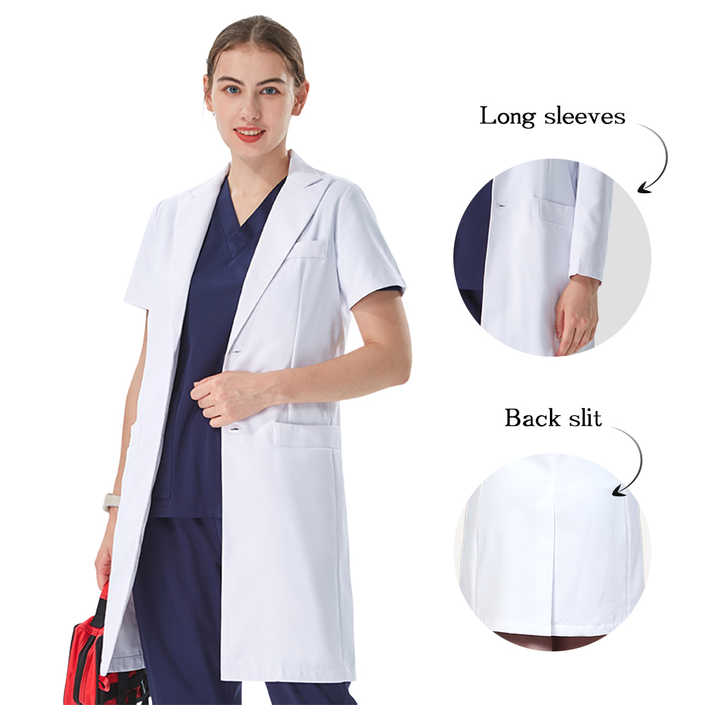 Medical Lab Coat - Bata de Laboratorio Blanca con Cuello