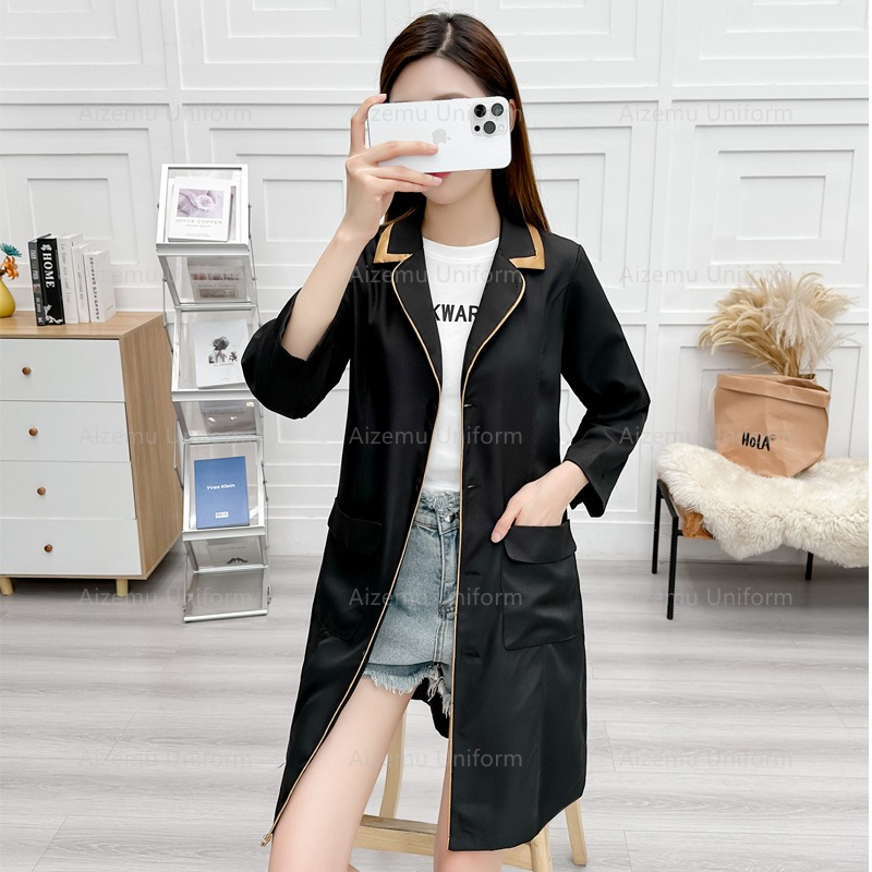 Uniforme de belleza negro con  - Medical Lab Coat reseña y precio