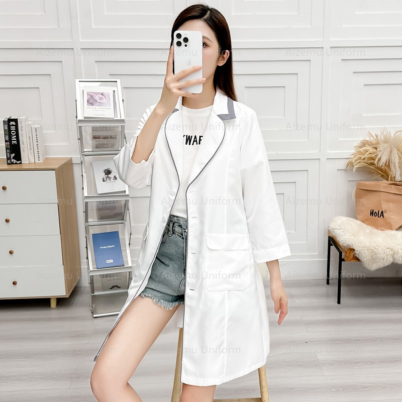 Uniforme de belleza negro con  - Medical Lab Coat reseña y precio