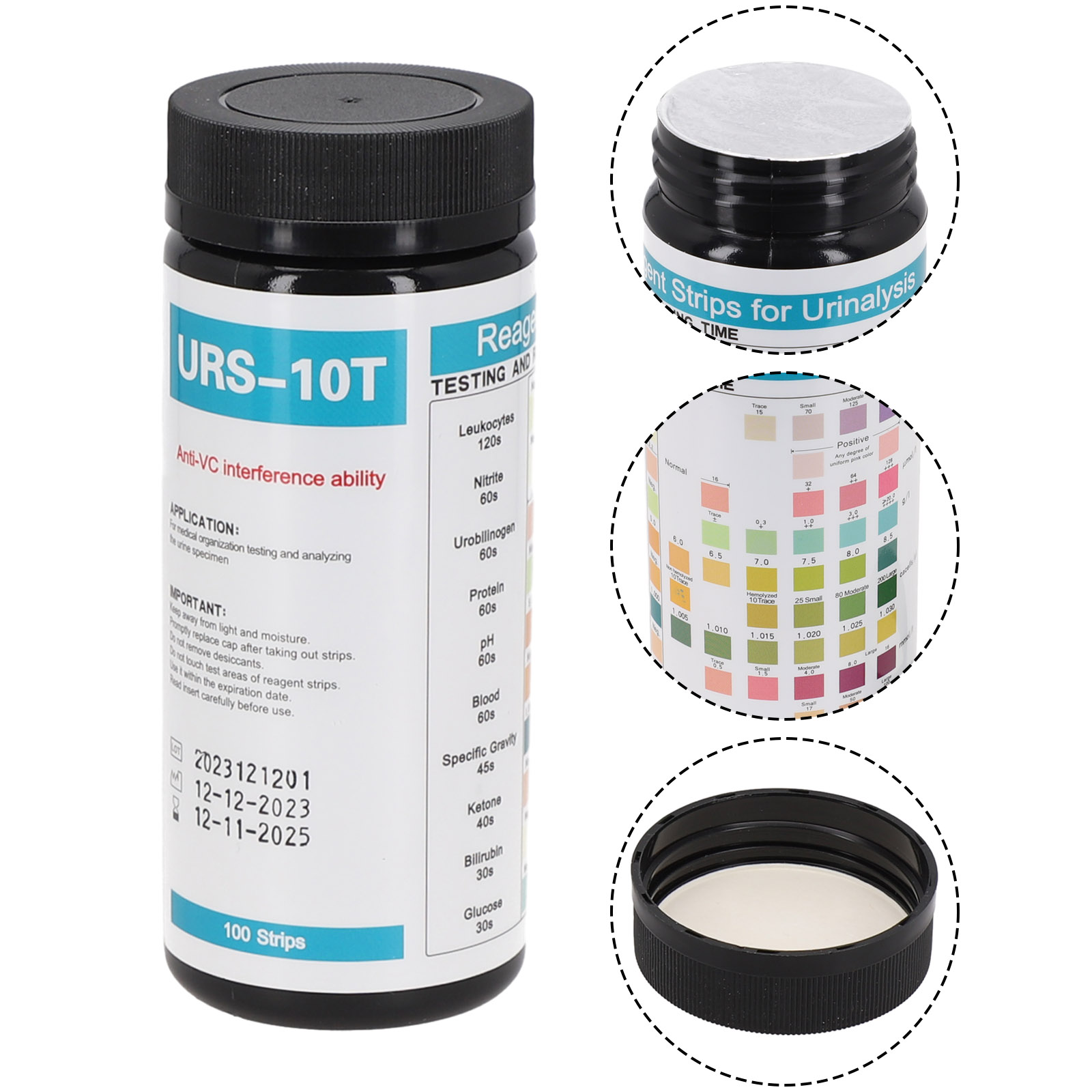 100 tiras URS-10T tiras de aná - Urinalysis Reagent Strip reseña y precio